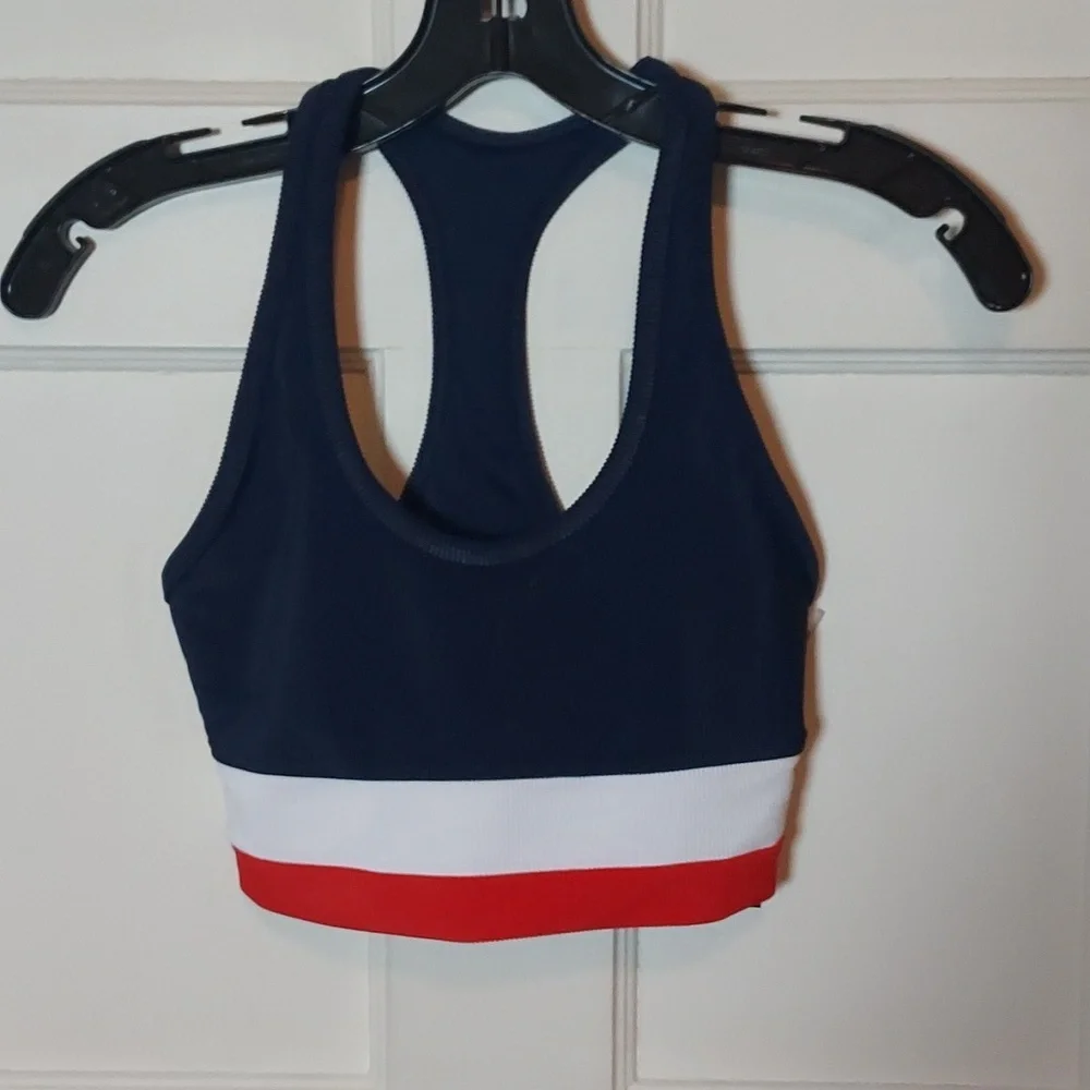 Beach Riot Marianne Sports Bra Red White Blue XS
